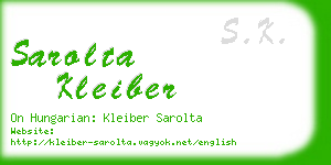 sarolta kleiber business card